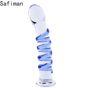 HEYIYI Blue veins Crystal pyrex glass Dildo penis butt plug Adult sex toys adult female masturbation products for women