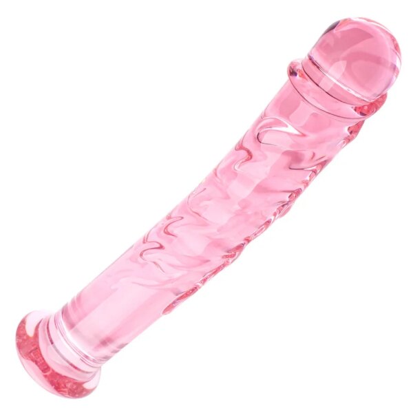 Crystal Purple Pyrex Glass Dildo Vagina Massager Artificial Glans Penis Spiral G Spot Simulator Adult Sex Toys for Woman FZ13D