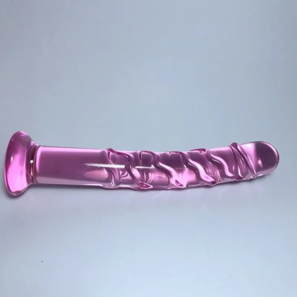 Crystal Purple Pyrex Glass Dildo Vagina Massager Artificial Glans Penis Spiral G Spot Simulator Adult Sex Toys for Woman FZ13D