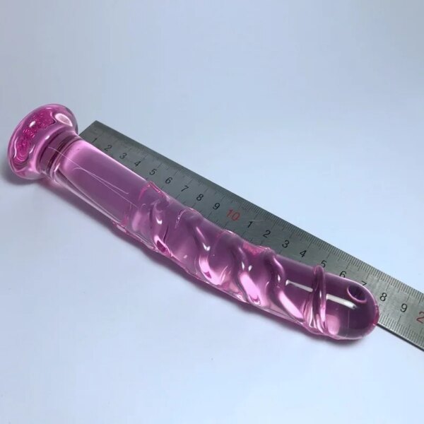 Crystal Purple Pyrex Glass Dildo Vagina Massager Artificial Glans Penis Spiral G Spot Simulator Adult Sex Toys for Woman FZ13D