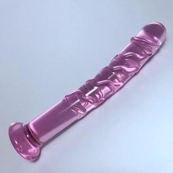 Crystal Purple Pyrex Glass Dildo Vagina Massager Artificial Glans Penis Spiral G Spot Simulator Adult Sex Toys for Woman FZ13D