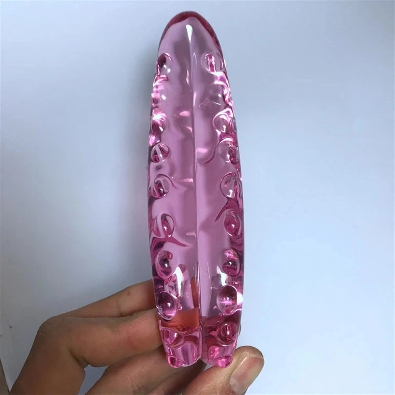 Pink Pyrex Glass Dildo Artificial Penis Crystal Fake Anal Plug Prostate Massager Masturbate G Spot Sex Toys For Gay Women Men