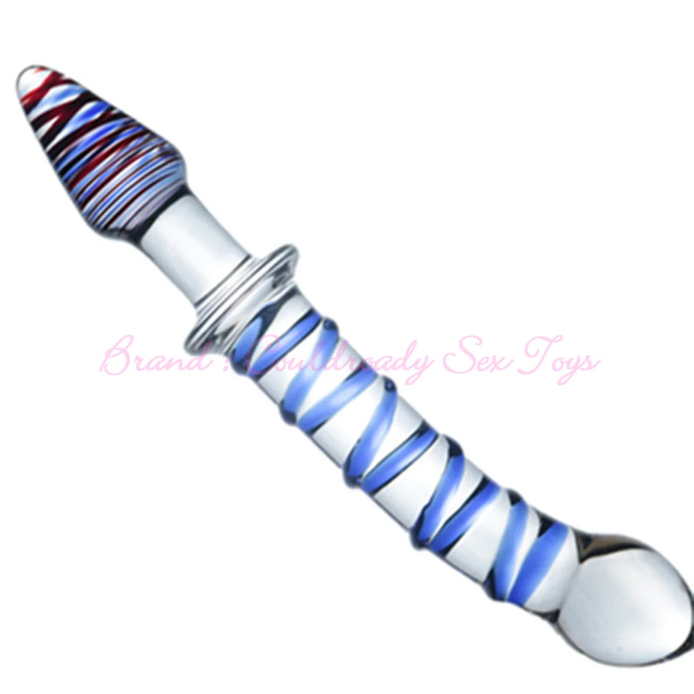 Double Head Crystal Artificial Penis Pyrex Glass Dildo For Women Masturbate Cock Anal Butt Plug Adult Sex Toys