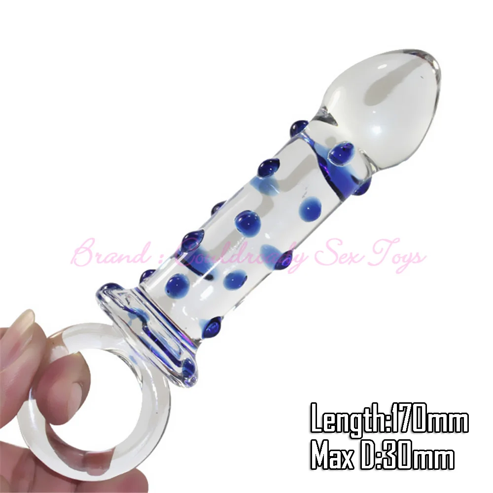 Pyrex Glass Dildo Fake Penis Crystal Anal Beads Butt Plug Prostate Massager G Spot Female Masturbation Toys