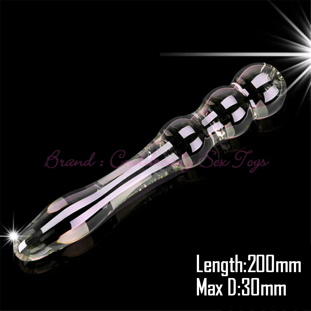 Pyrex Glass Dildo Fake Penis Crystal Anal Beads Butt Plug Prostate Massager G Spot Female Masturbation Toys
