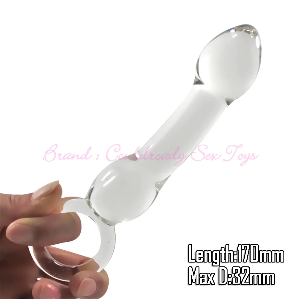 Pyrex Glass Dildo Fake Penis Crystal Anal Beads Butt Plug Prostate Massager G Spot Female Masturbation Toys