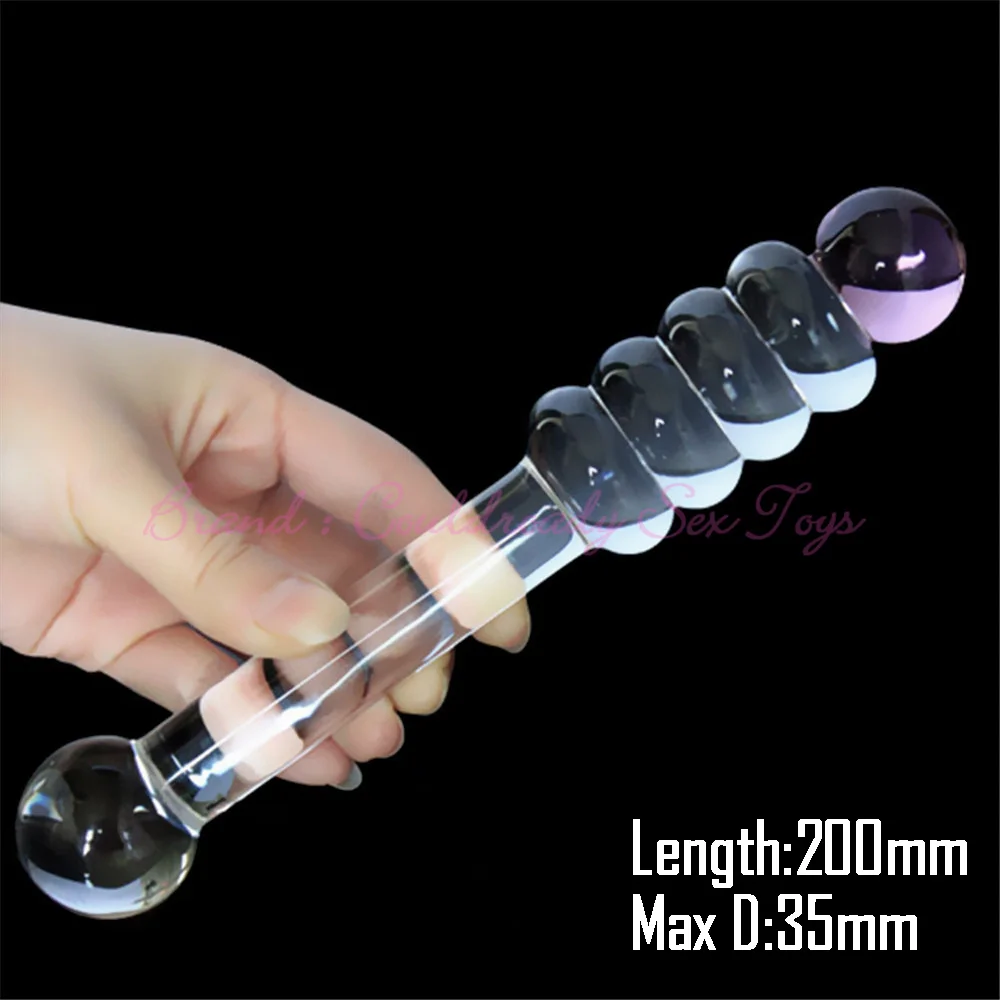 Pyrex Glass Dildo Fake Penis Crystal Anal Beads Butt Plug Prostate Massager G Spot Female Masturbation Toys