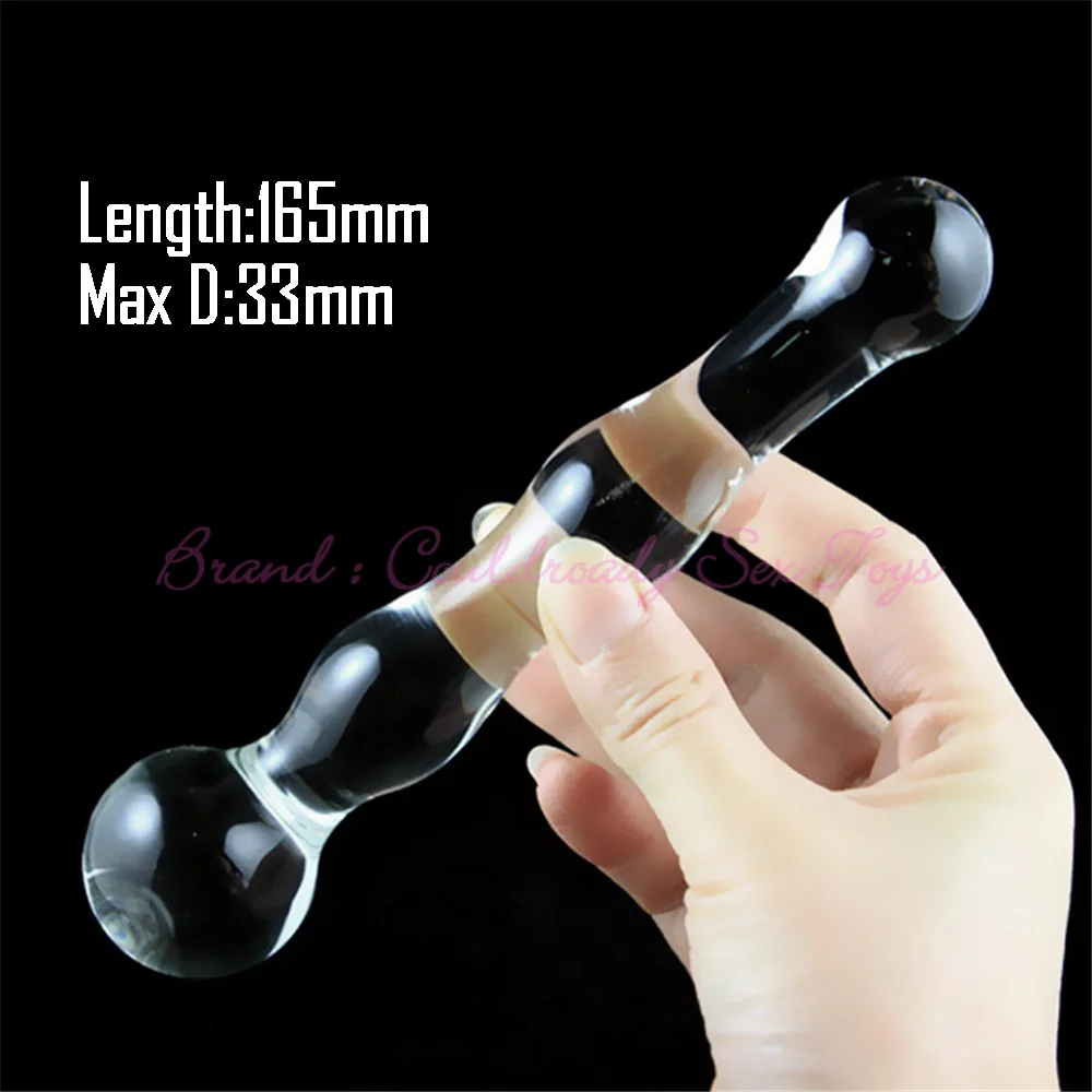 Pyrex Glass Dildo Fake Penis Crystal Anal Beads Butt Plug Prostate Massager G Spot Female Masturbation Toys