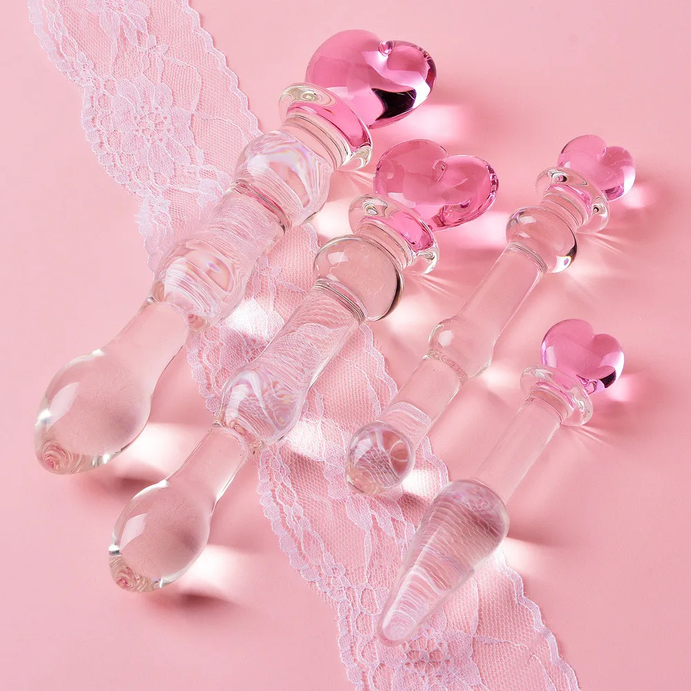 Glass Sex Toys Pyrex Crystal Glass Dildo Gay Anal Beads Butt Plug Female Masturbator Vaginal Anal Stimulation Dildos For Women