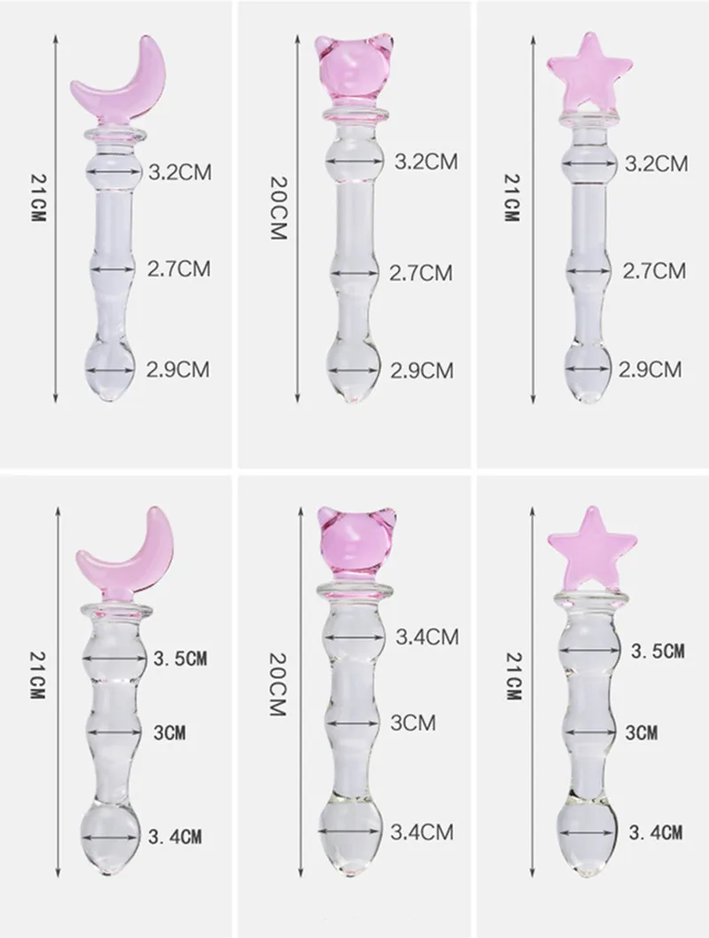 Glass Sex Toys Pyrex Crystal Glass Dildo Gay Anal Beads Butt Plug Female Masturbator Vaginal Anal Stimulation Dildos For Women