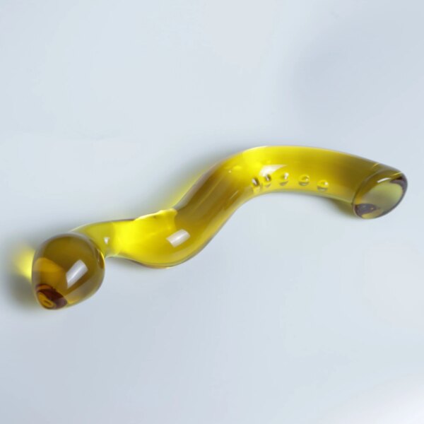 2023 Pyrex Glass Bent Dildo Penis Anal Plug Beads Adult Male Products Orgasm Sex Toys for Women Men Consoladorespara Mujer 18+