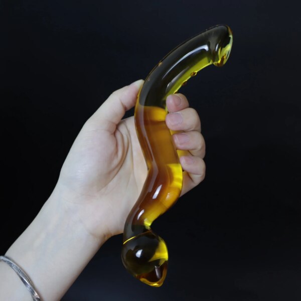 2023 Pyrex Glass Bent Dildo Penis Anal Plug Beads Adult Male Products Orgasm Sex Toys for Women Men Consoladorespara Mujer 18+