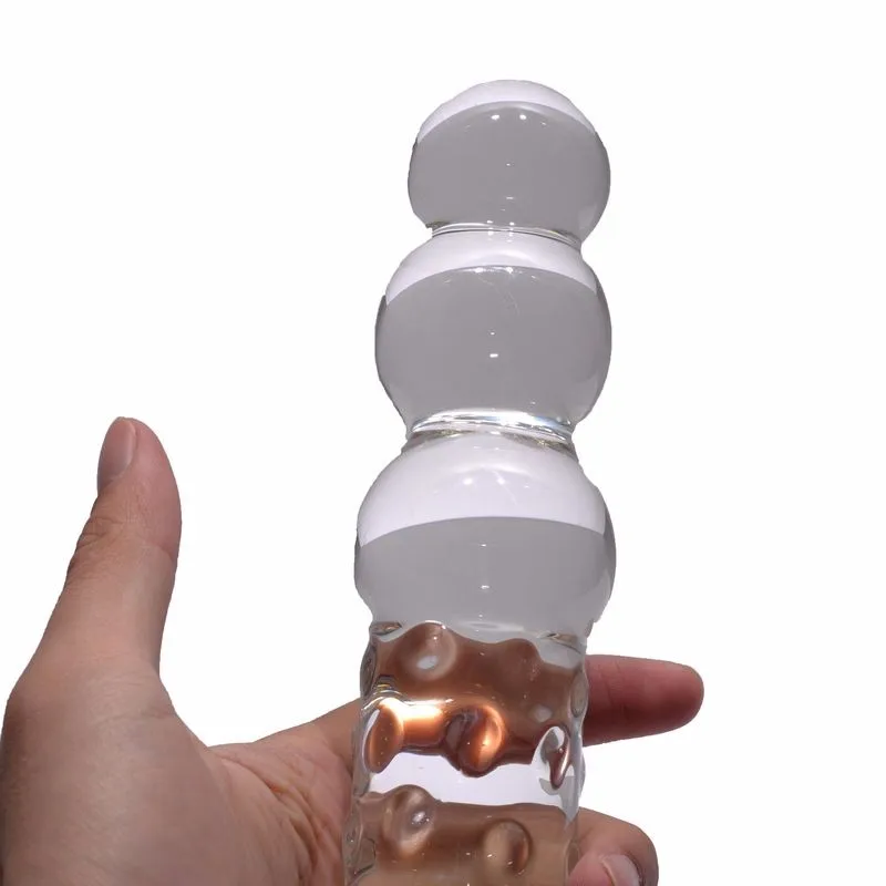 Double Dildos Big Pyrex Glass Dildo Crystal Penis Sex Products Large Anal Plug Huge Butt Beads Sex Toy