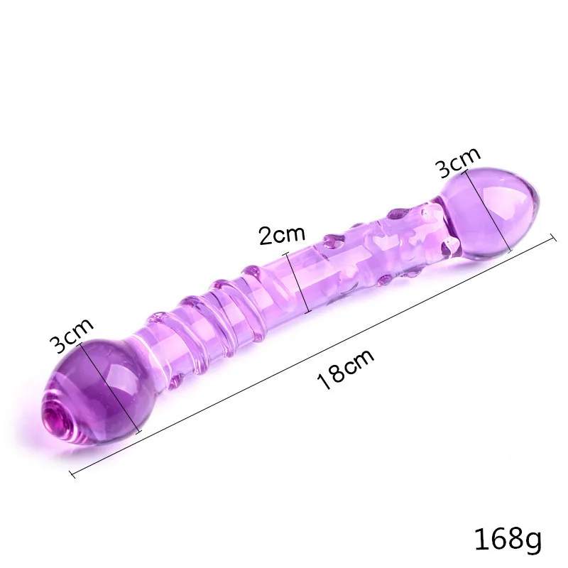 Double Head Pyrex Glass Dildos For Women Artificial Penis G-Spot Stimulation Female Masturbator Sex Toys Vaginal Dildo Anal Plug