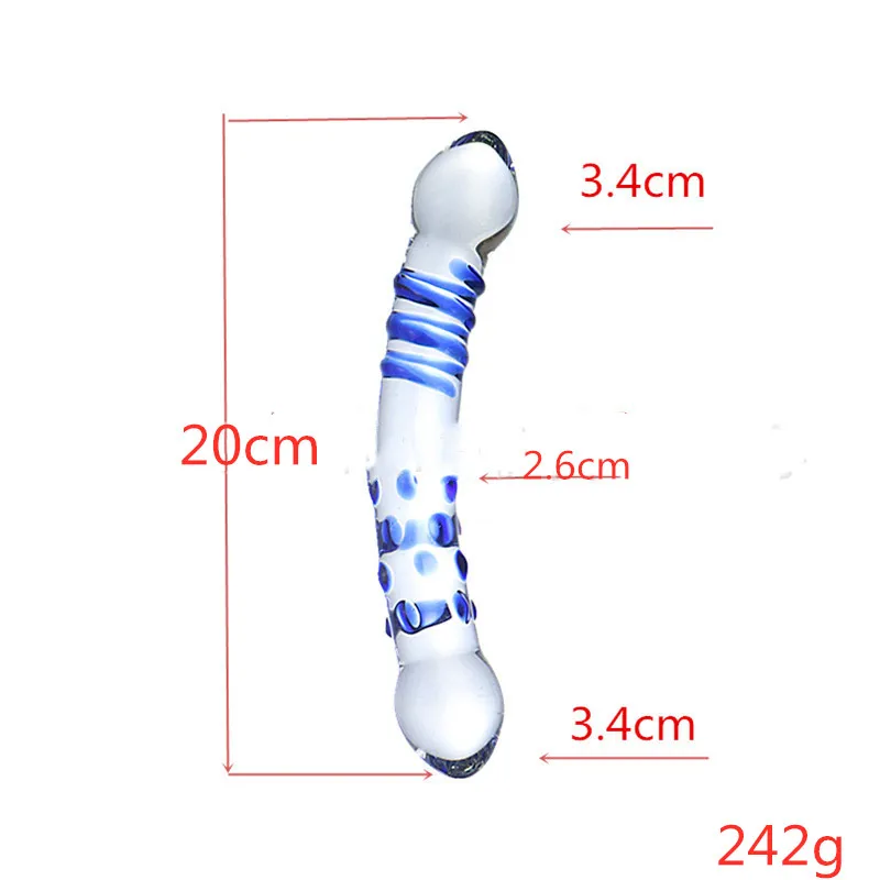 Double Head Pyrex Glass Dildos For Women Artificial Penis G-Spot Stimulation Female Masturbator Sex Toys Vaginal Dildo Anal Plug