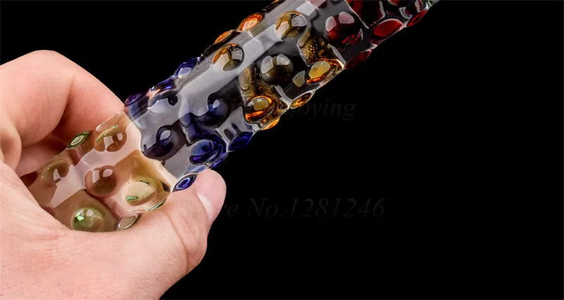 Double Headed Dildo Pyrex Glass Crystal Fake Penis Anal Butt Plug Female Male Adult G-spot Masturbation Sex Toys for Women Men