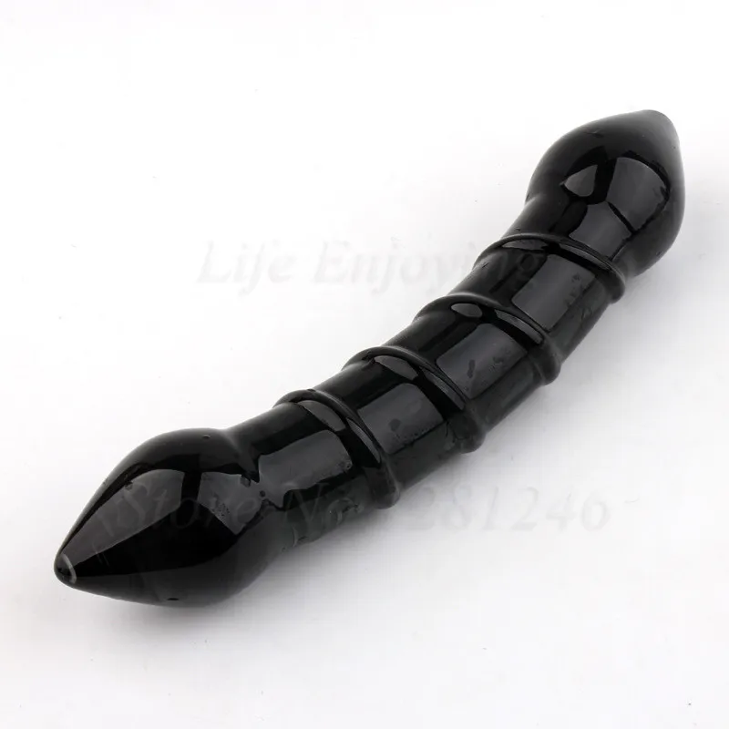 Double Headed Dildo Pyrex Glass Crystal Fake Penis Anal Butt Plug Female Male Adult G-spot Masturbation Sex Toys for Women Men