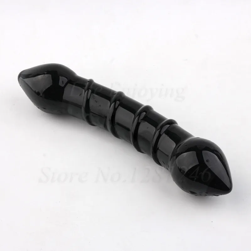 Double Headed Dildo Pyrex Glass Crystal Fake Penis Anal Butt Plug Female Male Adult G-spot Masturbation Sex Toys for Women Men