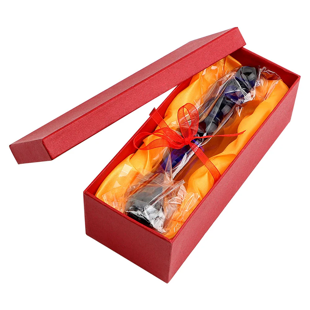 IKOKY Sex Toys for Women Men Blue Pyrex Crystal Anal Beads Masturbator Butt Plug G-spot Stimulation Glass Dildo Fake Penis