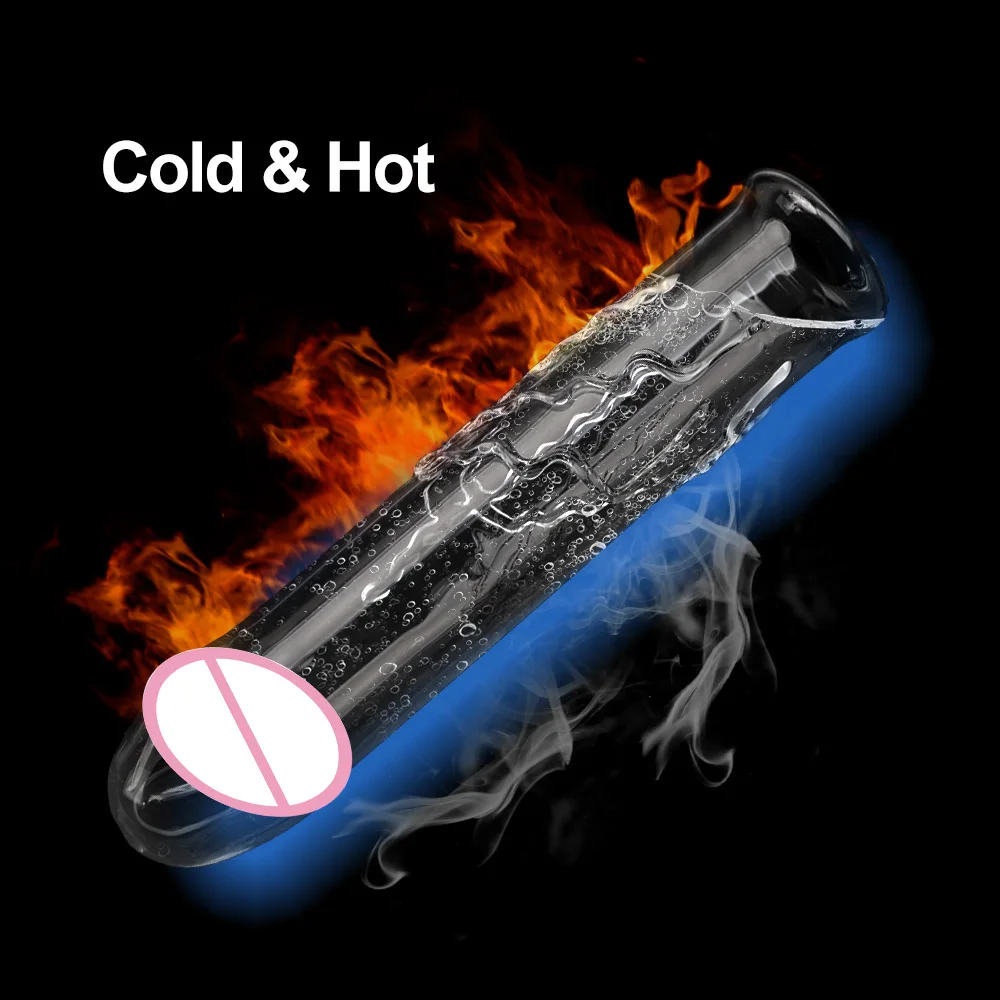 Hollow Glass Dildo Add Hot Ice Water Pyrex Penis Anus Plug Vestibular Sexual G-spot Stimulation Sexy for Couples Gay Women