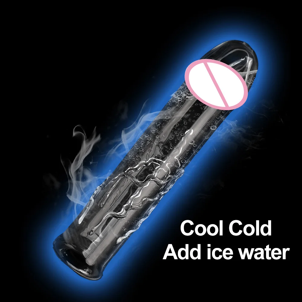 Hollow Glass Dildo Add Hot Ice Water Pyrex Penis Anus Plug Vestibular Sexual G-spot Stimulation Sexy for Couples Gay Women