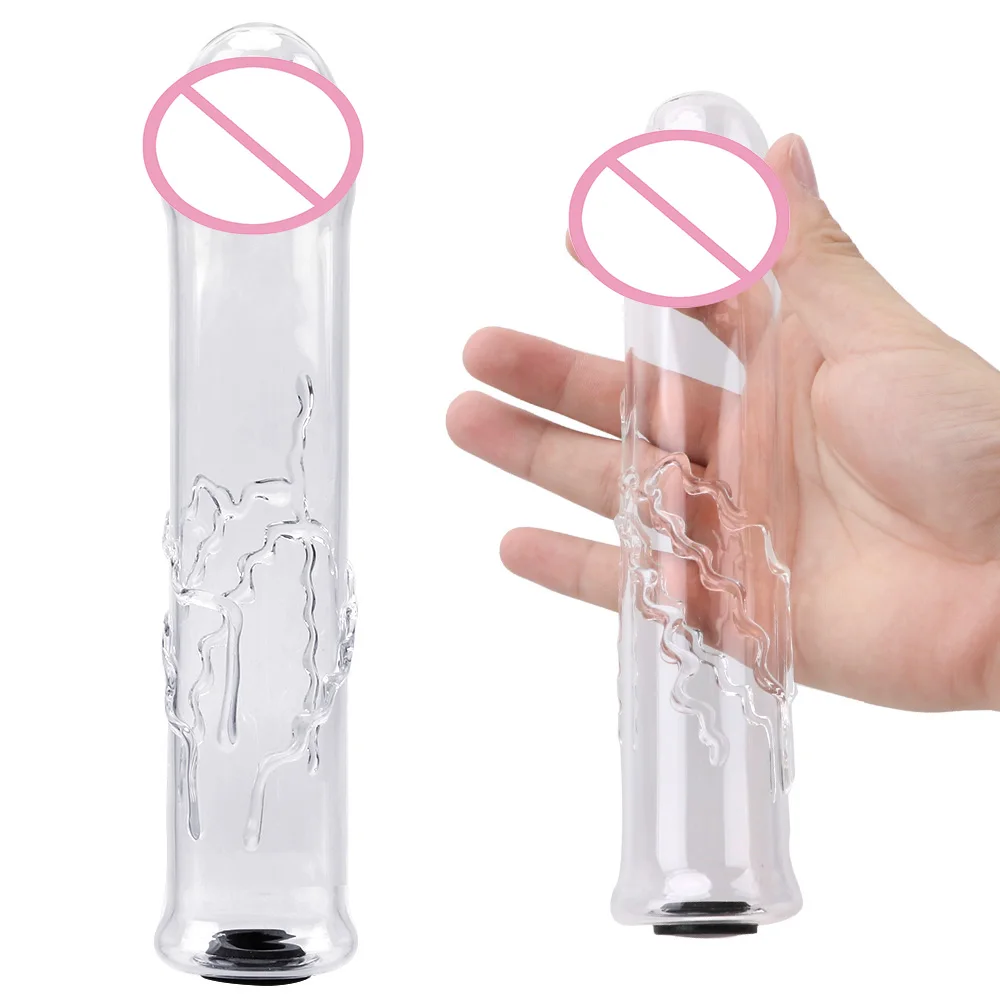 Hollow Glass Dildo Add Hot Ice Water Pyrex Penis Anus Plug Vestibular Sexual G-spot Stimulation Sexy for Couples Gay Women