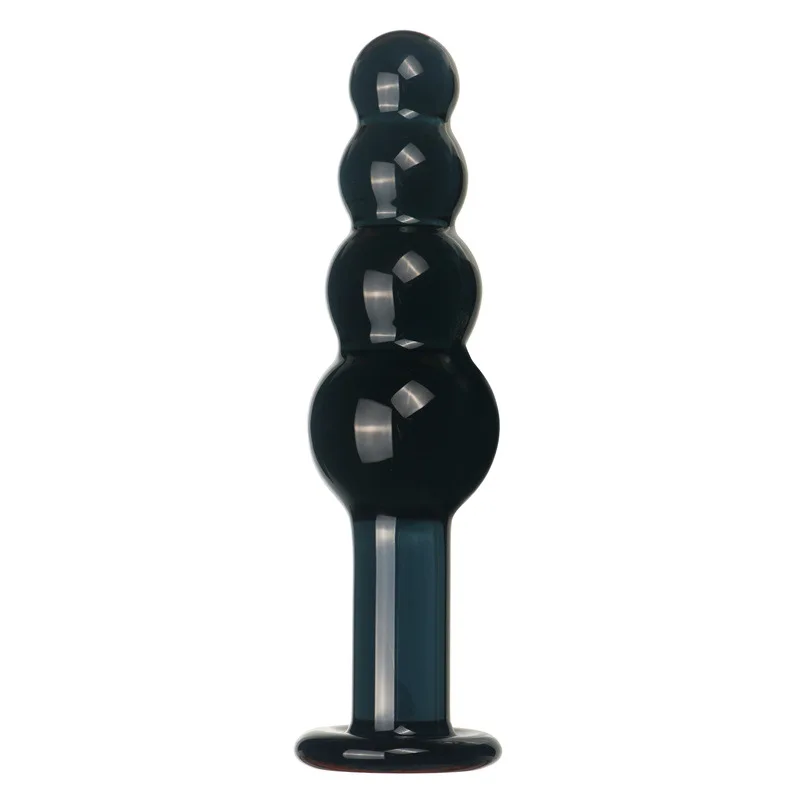 Black 4 Beads Pyrex glass crystal dildo Sex toy Adult products for women penis Anal butt plug women female male masturbation