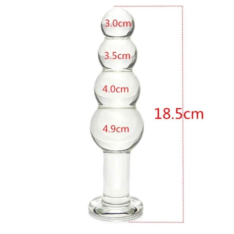 Black 4 Beads Pyrex glass crystal dildo Sex toy Adult products for women penis Anal butt plug women female male masturbation