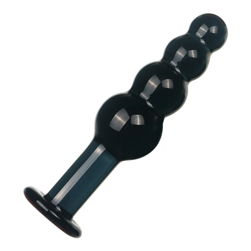 Black 4 Beads Pyrex glass crystal dildo Sex toy Adult products for women penis Anal butt plug women female male masturbation