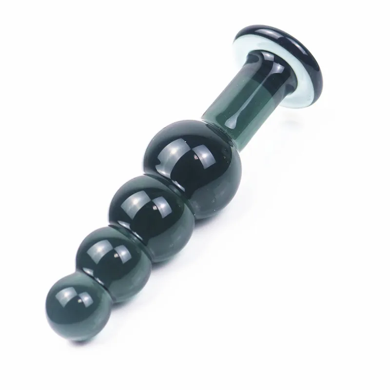 Black 4 Beads Pyrex glass crystal dildo Sex toy Adult products for women penis Anal butt plug women female male masturbation