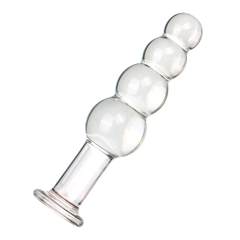 Black 4 Beads Pyrex glass crystal dildo Sex toy Adult products for women penis Anal butt plug women female male masturbation
