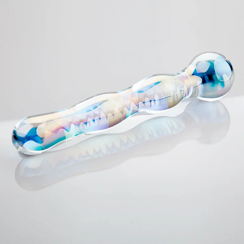 Colorful Crystal Pyrex Glass Dildo Anal Beads Ball Butt Plug Masturbation Artificial Penis Dildo Adult Sex Toys For Women Gay
