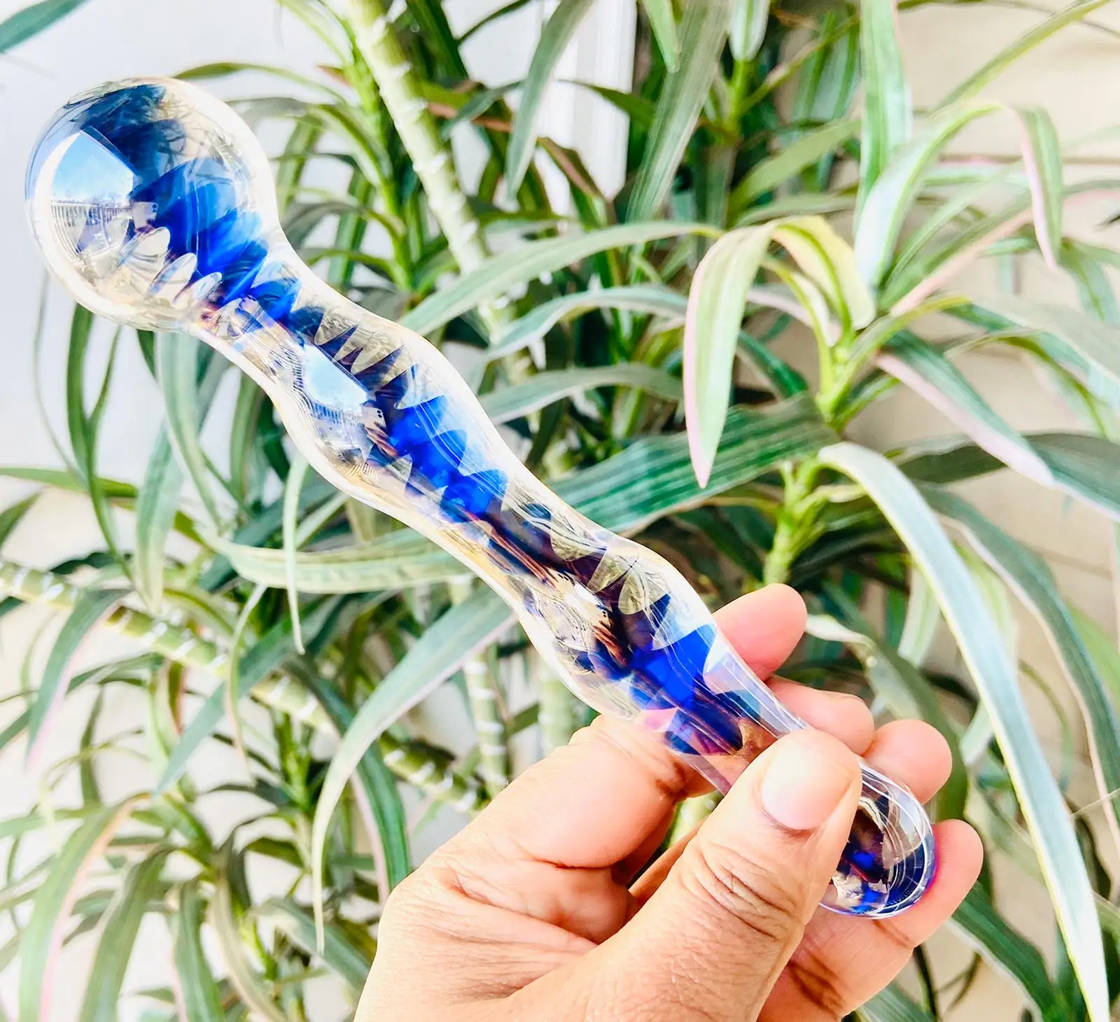 Colorful Crystal Pyrex Glass Dildo Anal Beads Ball Butt Plug Masturbation Artificial Penis Dildo Adult Sex Toys For Women Gay