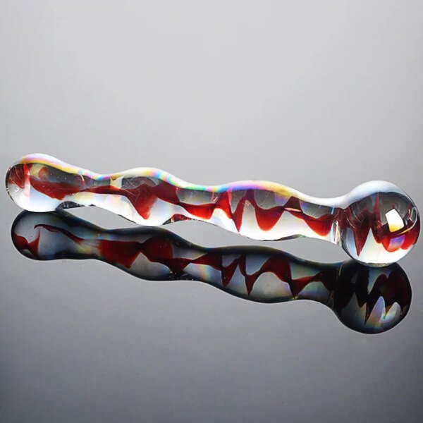 Colorful Crystal Pyrex Glass Dildo Anal Beads Ball Butt Plug Masturbation Artificial Penis Dildo Adult Sex Toys For Women Gay