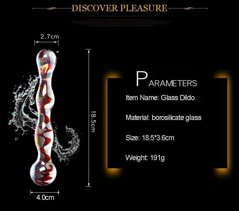 Colorful Crystal Pyrex Glass Dildo Anal Beads Ball Butt Plug Masturbation Artificial Penis Dildo Adult Sex Toys For Women Gay