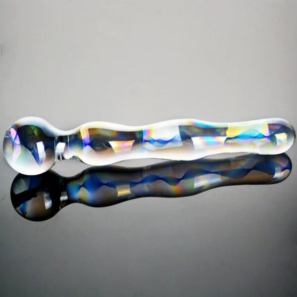 Colorful Crystal Pyrex Glass Dildo Anal Beads Ball Butt Plug Masturbation Artificial Penis Dildo Adult Sex Toys For Women Gay