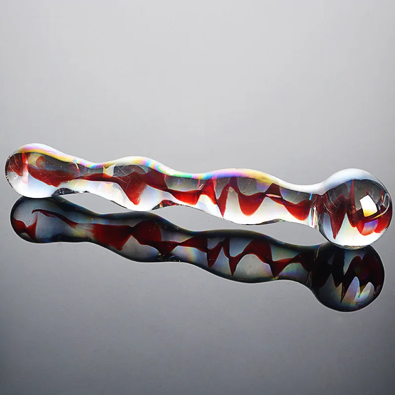 Colorful Crystal Pyrex Glass Dildo Anal Beads Ball Butt Plug Masturbation Artificial Penis Dildo Adult Sex Toys For Women Gay