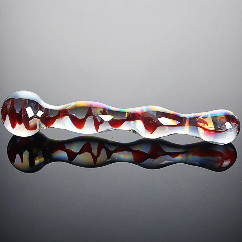 Colorful Crystal Pyrex Glass Dildo Anal Beads Ball Butt Plug Masturbation Artificial Penis Dildo Adult Sex Toys For Women Gay
