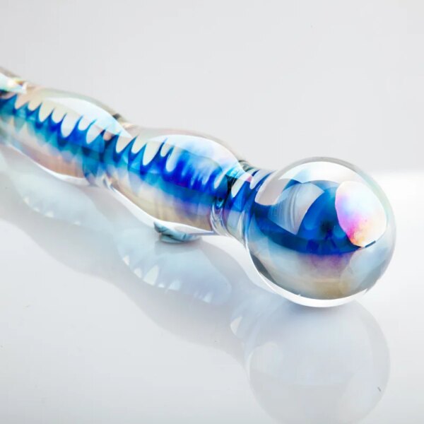 Colorful Crystal Pyrex Glass Dildo Anal Beads Ball Butt Plug Masturbation Artificial Penis Dildo Adult Sex Toys For Women Gay