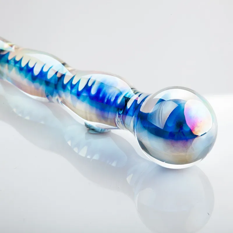 Colorful Crystal Pyrex Glass Dildo Anal Beads Ball Butt Plug Masturbation Artificial Penis Dildo Adult Sex Toys For Women Gay