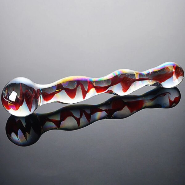 Colorful Crystal Pyrex Glass Dildo Anal Beads Ball Butt Plug Masturbation Artificial Penis Dildo Adult Sex Toys For Women Gay