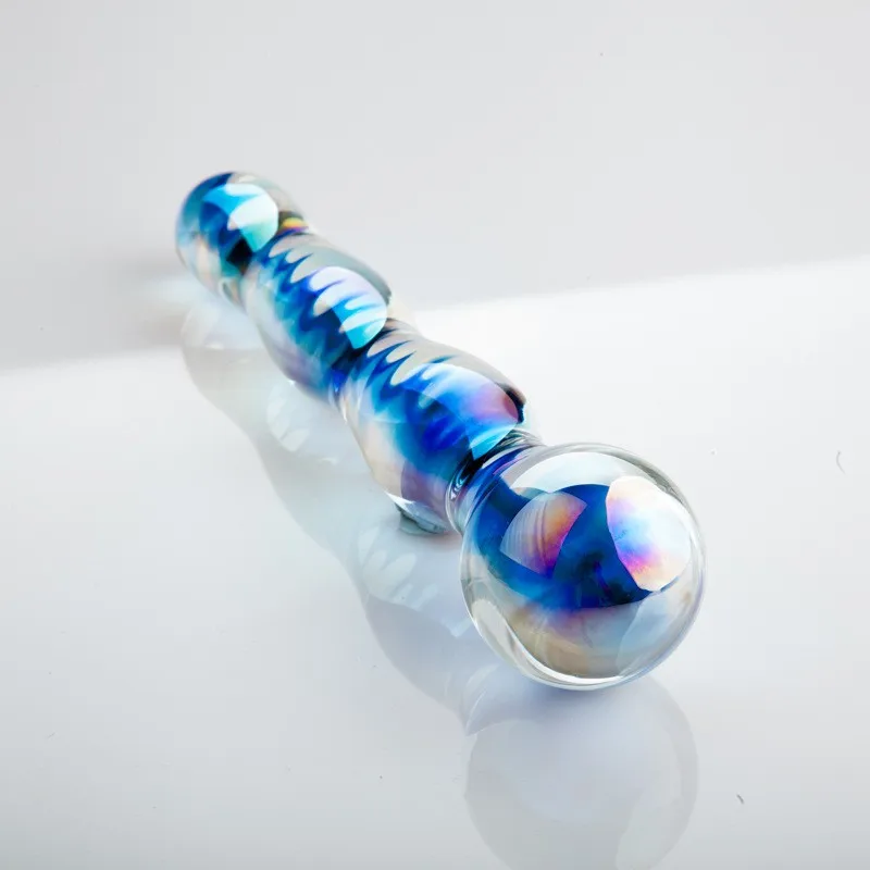 Colorful Crystal Pyrex Glass Dildo Anal Beads Ball Butt Plug Masturbation Artificial Penis Dildo Adult Sex Toys For Women Gay