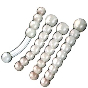 Pyrex Glass Dildo 8beads Fake Penis Crystal Anal Beads Butt Plug Prostate Massager G Spot Female Masturbation Adult Toys
