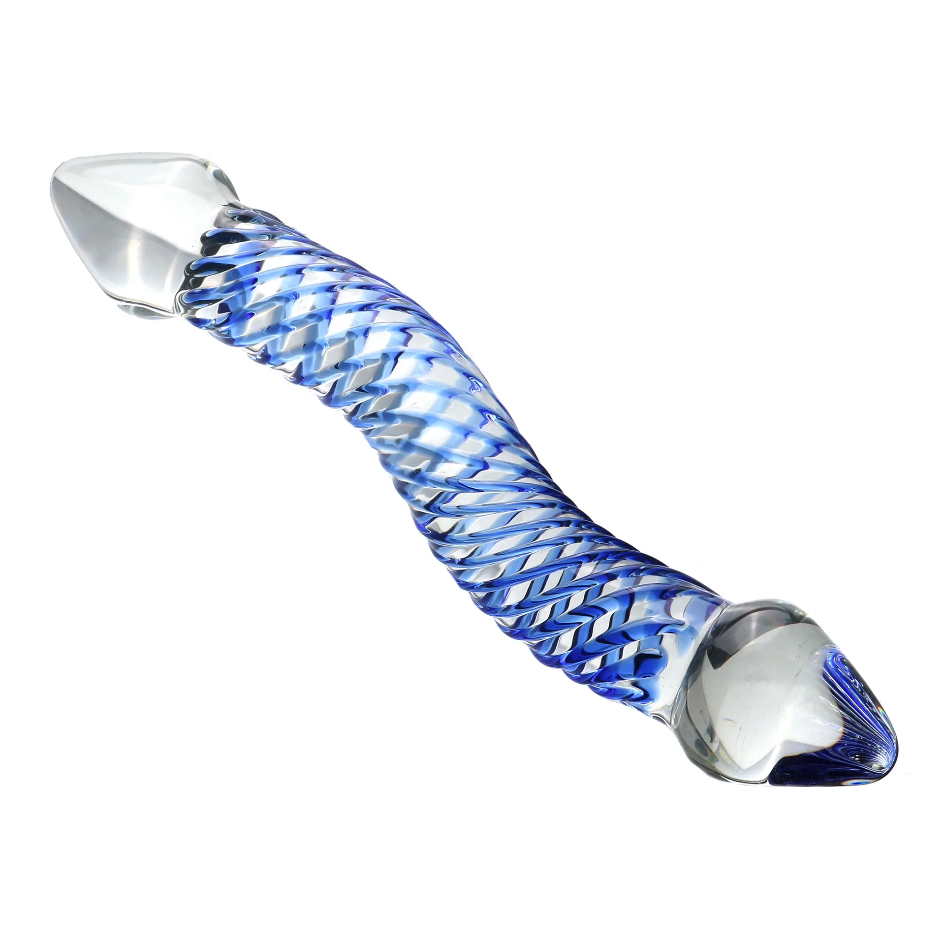 Pyrex Shaped Glass Dildo Artificial Fake Penis with Crystal Anal Butt Plug G-spot Massager Double Adult Toys Sex Toys for Women