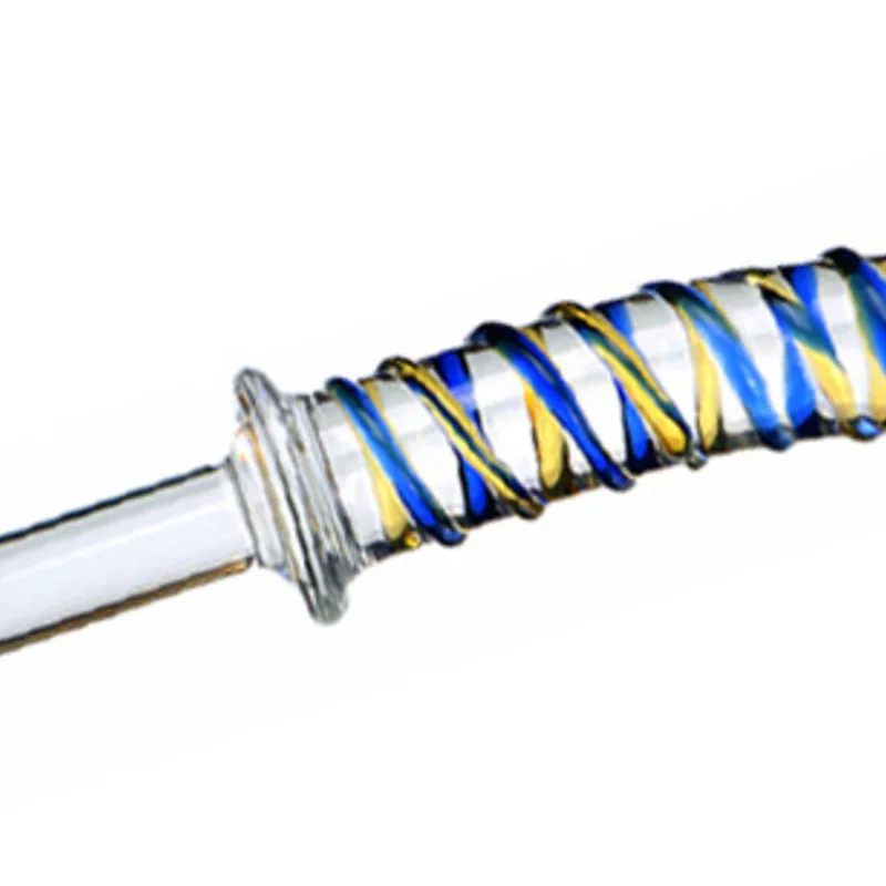 Long 230mm Pyrex Glass Dildo Sword Shape Fake Penis Crystal Anal Beads Butt Plug Prostate Massager G Spot Female Mentoys