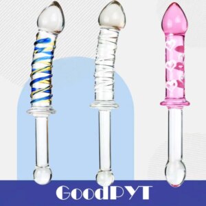 Long 230mm Pyrex Glass Dildo Sword Shape Fake Penis Crystal Anal Beads Butt Plug Prostate Massager G Spot Female Mentoys