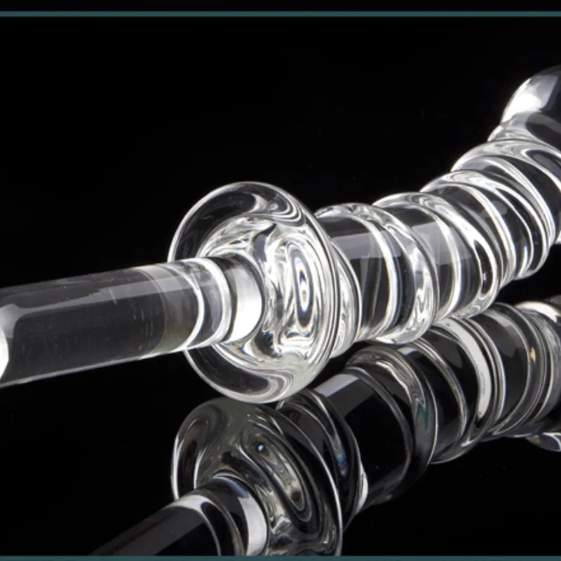 Long 230mm Pyrex Glass Dildo Sword Shape Fake Penis Crystal Anal Beads Butt Plug Prostate Massager G Spot Female Mentoys