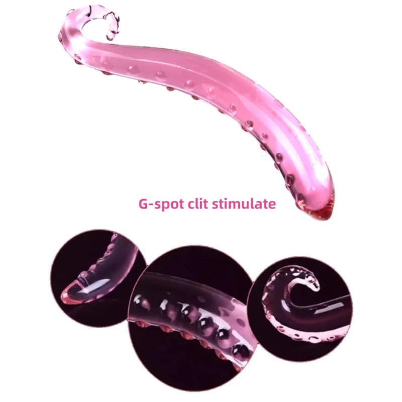 Hippocampus Shape G Spot Masturbator Pyrex Glass Crystal Dildo With Beads Fake Penis Anal Butt Plug Gay Female Masturbation
