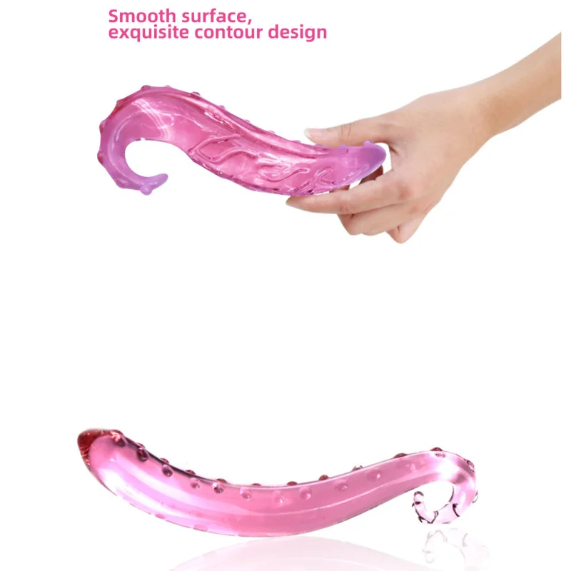 Hippocampus Shape G Spot Masturbator Pyrex Glass Crystal Dildo With Beads Fake Penis Anal Butt Plug Gay Female Masturbation