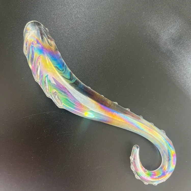 Hippocampus Shape G Spot Masturbator Pyrex Glass Crystal Dildo With Beads Fake Penis Anal Butt Plug Gay Female Masturbation